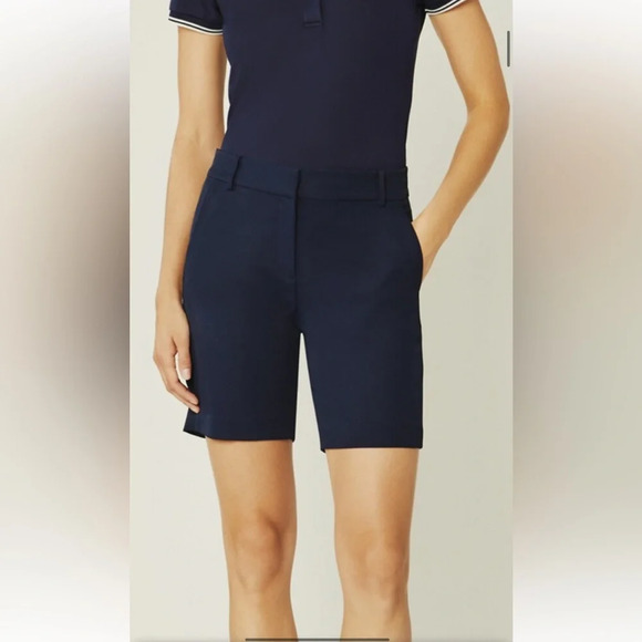 NWOT Tory Burch Sport Tech Twill Golf Shorts Navy Size 4 - Picture 1 of 10